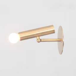 Mid Century Italian Brass Cylinder Wall Sconce, Modern Lighting - thumbnail 3