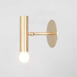 Mid Century Italian Brass Cylinder Wall Sconce, Modern Lighting - thumbnail 2