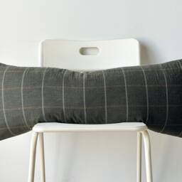 Neutral Sage Green Hand Woven Lumbar Pillow Cover - thumbnail 2