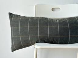 Neutral Sage Green Hand Woven Lumbar Pillow Cover - thumbnail 1