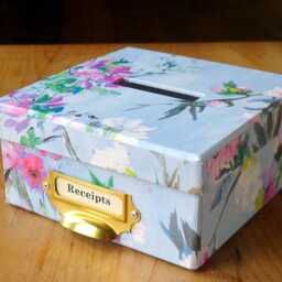 Meadow Fleur Receipt Box Tapestry Floral Home Office D??cor - thumbnail 2