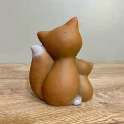 Ceramic Fox & Cub Ornament Countryside Home Decoration Animal Statue Figurine - thumbnail 4
