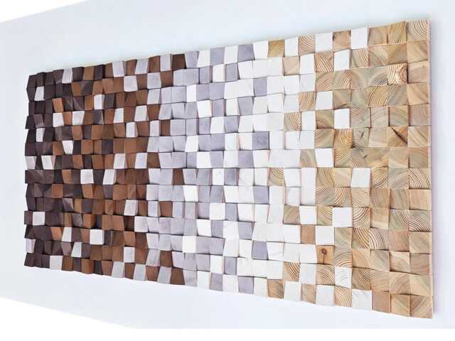 3D Wooden Wall Art Rustic Farmhouse Style - Natural Brown Shades - image 1