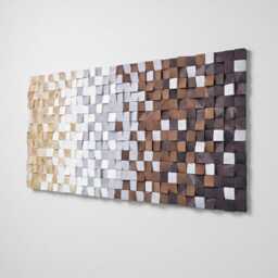 3D Wooden Wall Art Rustic Farmhouse Style - Natural Brown Shades - thumbnail 4