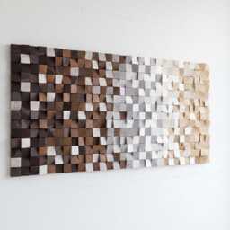 3D Wooden Wall Art Rustic Farmhouse Style - Natural Brown Shades - thumbnail 3