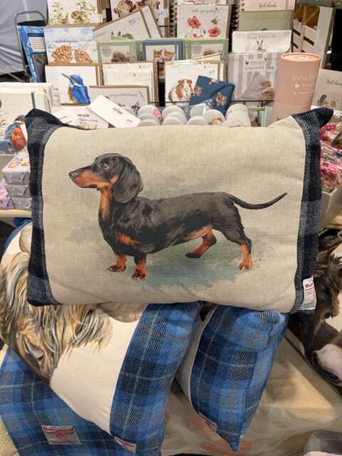 Hand Crafted Harris Tweed Dachshund Cushion - image 1