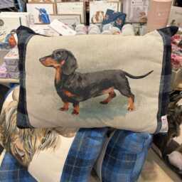 Hand Crafted Harris Tweed Dachshund Cushion - thumbnail 2