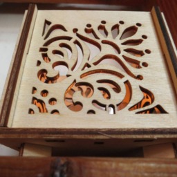 Floral Arabesque Wooden Tealight Lantern Shadow Light Candle Holder - thumbnail 2