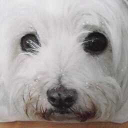 West Highland Terrier Cushion Handmade Dog Watercolor Print Pillow, Choice Of Cover Only Or + Pad - thumbnail 3