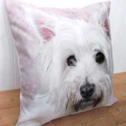 West Highland Terrier Cushion Handmade Dog Watercolor Print Pillow, Choice Of Cover Only Or + Pad - thumbnail 2