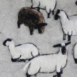 Needle Felted Sheep Wall Hanging 3D Wool Art, Home Decor - 15 X 18 In - thumbnail 2