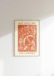 Hot Girls Are Sagittarius Wall Print - Star Sign, Horoscope, Zodiac Lovers Astrology Poster Fire Signs Trendy Art Saggi Gift - thumbnail 1