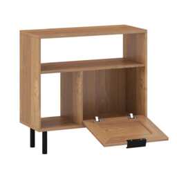 Rattan Nightstand Natural Side Table With Open Shelf & Cabinet, Bedroom, Living Room, Entryway - thumbnail 4