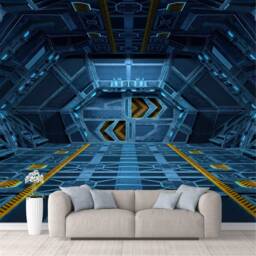 Spaceship View Peel & Stick Wallpaper 3D Nasa Earth Design - thumbnail 2