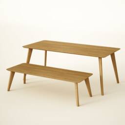 Handmade Solid Oak Dining Set Swiss Edge, Rounded Corners, UK Made - thumbnail 2