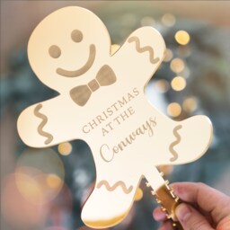 Christmas Tree Topper Gingerbread Man Decoration Personalized Family Decorations Bow For - thumbnail 2