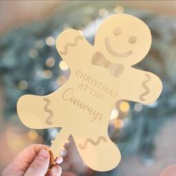 Christmas Tree Topper Gingerbread Man Decoration Personalized Family Decorations Bow For - thumbnail 3