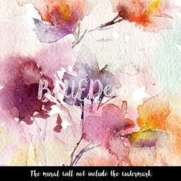 Colorful Floral Painting Removable Wallpaper, Pastel Mural, Wall Covering, Peel & Stick, Decal, Nature, Flowers #17 - thumbnail 3