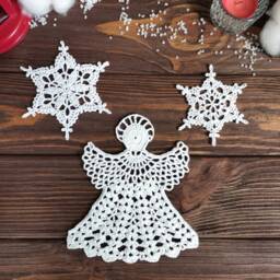 Set Of 3 Lace Ornaments For Christmas Indoor Decoration - Made To Order