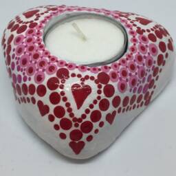 Mandalastein Tea Light Holder Red Heart Mother's Day - thumbnail 2