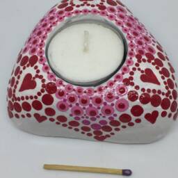 Mandalastein Tea Light Holder Red Heart Mother's Day - thumbnail 3