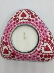 Mandalastein Tea Light Holder Red Heart Mother's Day - thumbnail 1