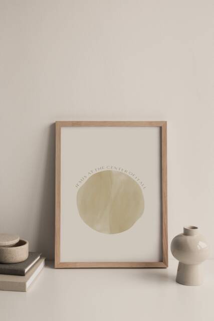 Jesus At The Center - Minimal Art Printed & Shipped Modern Scripture Decor Bible Verse Prints Christian Home Print - image 1