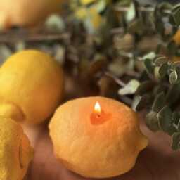 Lemon Scented Soy Beeswax Candle Italian Summer Decor - thumbnail 4