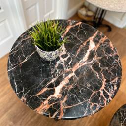 Granite Top & Cast Iron Coffee Patio Side Table - thumbnail 2