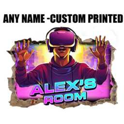 Personalised Gaming Wall Decal With Custom Name, 3D Vinyl Sticker, Boys Bedroom Sports Art 99 - thumbnail 4