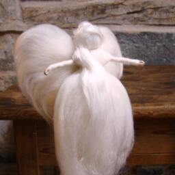 White Angel Tree Topper, Steiner Fairy, Felted Fairy Doll, Wool Christmas Silk Angel, Christmias Elf - thumbnail 2