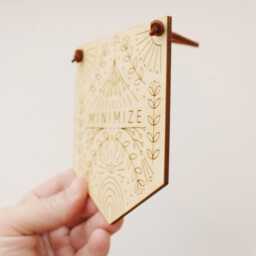 Custom Word Of The Year Banner Etched Mini Mantra Wall Sign Motivational Gift For Friends - thumbnail 3