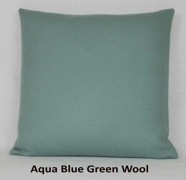 Aqua Blue Green Wool Abraham Moon British Made 100% Cushion Pillow Cover Square Rectangle Lumbar - Superior Quality - image 1