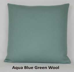 Aqua Blue Green Wool Abraham Moon British Made 100% Cushion Pillow Cover Square Rectangle Lumbar - Superior Quality - thumbnail 1