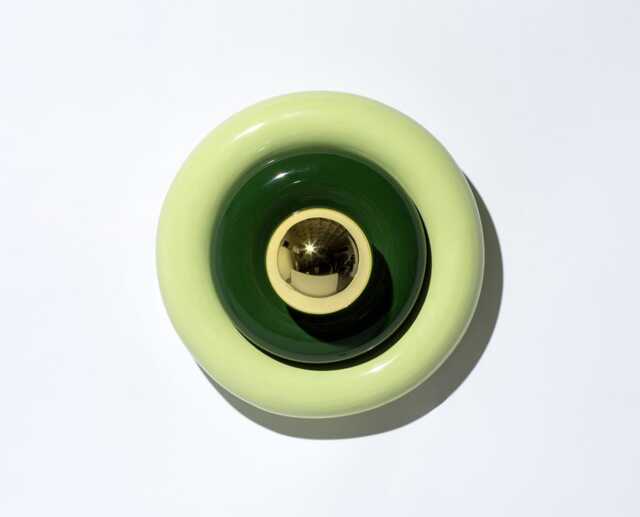 Ceramic Wall Lamp, Handmade Round Sconce Light, Colourful Flush Mount, Hallway Lightning - image 1