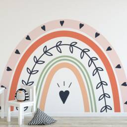 Pastel Rainbow Wall Decal Kids Room Decor, Vinyl Sticker - thumbnail 2