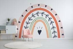 Pastel Rainbow Wall Decal Kids Room Decor, Vinyl Sticker - thumbnail 1