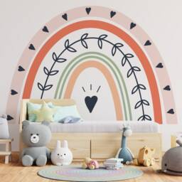 Pastel Rainbow Wall Decal Kids Room Decor, Vinyl Sticker - thumbnail 3