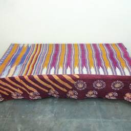 Fine Worl Kantha Quilt Indian Cotton Bedspread , Bedding , Bed Cover, Twin Size Bedding - thumbnail 3