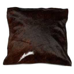 Brown & Black Cowhide Cushion Cover, Genuine Hair-On Leather Pillowcase, Rustic Western Decor - thumbnail 2