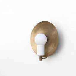 Brass Wall Sconce Light - With Brass & Alabaster Shade, Ul Listed, No.0210 - thumbnail 2