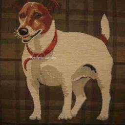 Jack Russell Standing Dark Check Tapestry Cushion Cover Sham - thumbnail 2