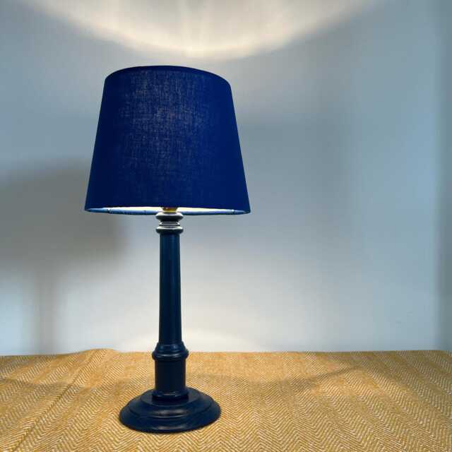 Royal Blue Cotton Empire Lampshade, French Drum Shade - image 1