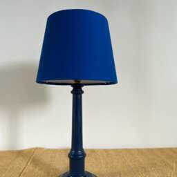 Royal Blue Cotton Empire Lampshade, French Drum Shade - thumbnail 2
