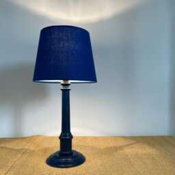 Royal Blue Cotton Empire Lampshade, French Drum Shade - thumbnail 1