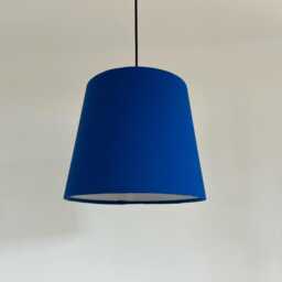 Royal Blue Cotton Empire Lampshade, French Drum Shade - thumbnail 3