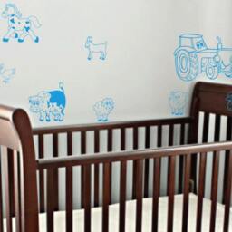 Farm Scene With Animals, Barn, & Tractor Vinyl Wall Decal For Nursery E00104 - thumbnail 2