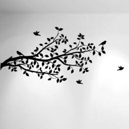 "Tree Branch Wall Decal Branches Birds Vinyl Sticker Nursery Leaves 52"" Wide X 28" - thumbnail 3