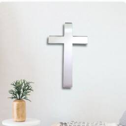 Personalized Cross Acrylic Mirror Wall Art Engraved Religious Decor - thumbnail 3