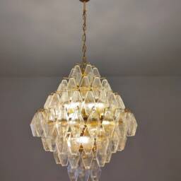 Murano Glass Polyhedral Shaped Clear Poliedri Chandelier - thumbnail 3